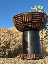 Load image into Gallery viewer, Onyx Zulu Pedestal Bowl Planters - Brown Clay