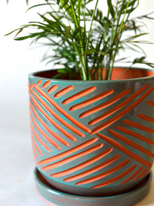 Zulu Terra Cotta Planters - Teal