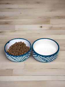 Medium Dog Bowl - Midnight Cyan