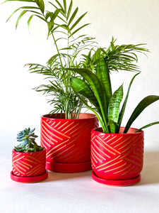 Zulu Terra Cotta Planters - Red