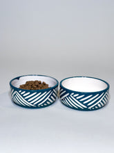 Load image into Gallery viewer, Medium Dog Bowl - Midnight Cyan
