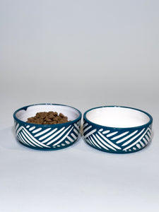 Medium Dog Bowl - Midnight Cyan