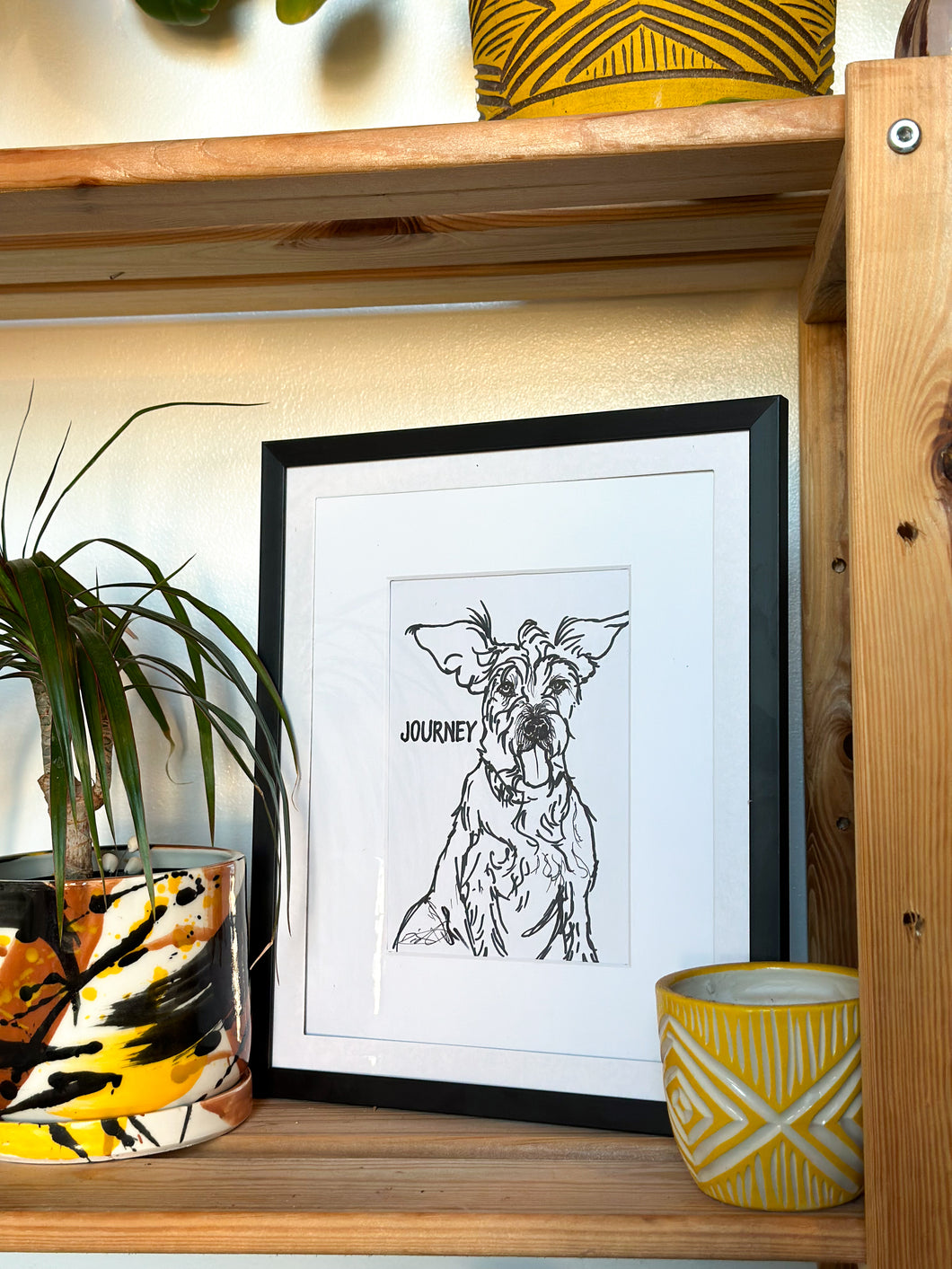 Picture Framed Pet Portraits - Line Drawing