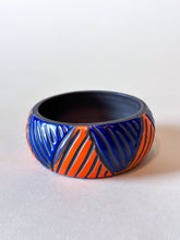 Load image into Gallery viewer, Medium Bangle - Blue &amp; Orange on Black
