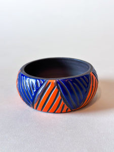 Medium Bangle - Blue & Orange on Black