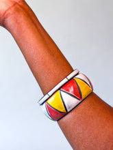 Load image into Gallery viewer, Medium/ Large Bangle - White, Yellow, &amp; Brick
