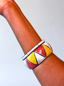 Medium/ Large Bangle - White, Yellow, & Brick