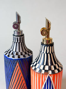 Oil Dispenser - Blue & Orange - Black Clay