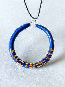 Liberation Hoop Pendant  w/ Gold - Royal Blue