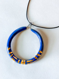 Liberation Hoop Pendant  w/ Gold - Royal Blue