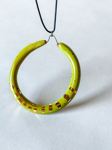 Liberation Hoop Pendant  w/ Gold - Lime