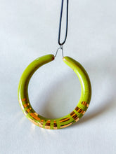 Load image into Gallery viewer, Liberation Hoop Pendant  w/ Gold - Lime
