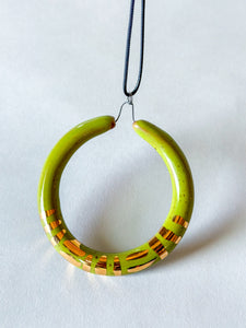 Liberation Hoop Pendant  w/ Gold - Lime