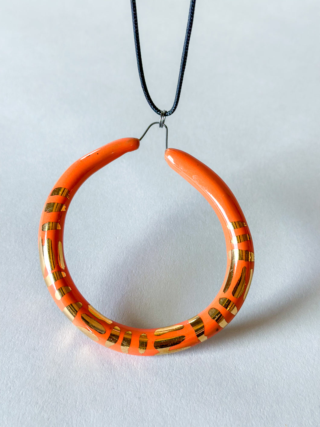 Liberation Hoop Pendant  w/ Gold - Orange