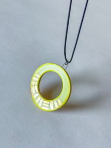 Porcelain Hoops w/ Gold Luster Pendant - Lime - Cairo