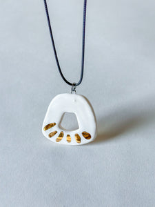 Trap Pendant w/ Gold Luster - White