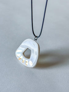 Trap Pendant w/ Gold Luster - White