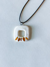 Load image into Gallery viewer, Square Pendant w/ Gold Luster - White
