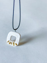 Load image into Gallery viewer, Square Pendant w/ Gold Luster - White
