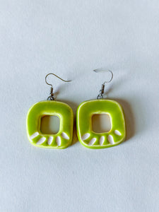 Square Earring - Lime