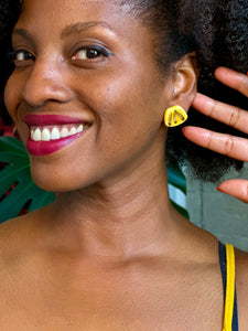 Trap Studs w/ Gold Luster - Yellow