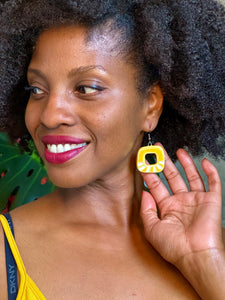 Square Earring - Yellow