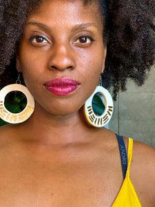 Porcelain Hoops w/ Gold Luster - White