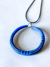 Load image into Gallery viewer, Liberation Hoop Pendant - Black Clay - Blue
