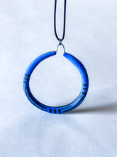 Load image into Gallery viewer, Liberation Hoop Pendant - Black Clay - Blue
