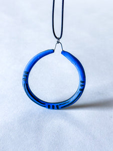 Liberation Hoop Pendant - Black Clay - Blue