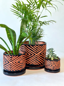 Zulu Terra Cotta Planters - Onyx