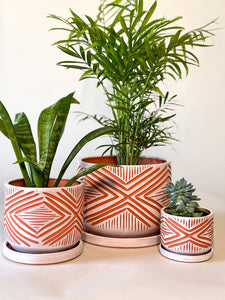 Zulu Terra Cotta Planters - Alabaster