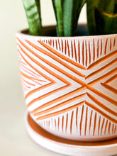 Load image into Gallery viewer, Large Glazed Alabaster Planter w/ Drainage - Terra Cotta
