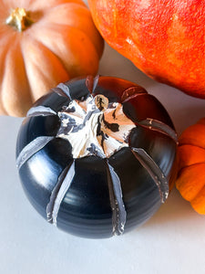 Black Marbled Pumpkin Decor