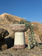 Load image into Gallery viewer, Alabaster Zulu Pedestal Bowl Planters - Brown Clay
