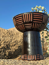 Load image into Gallery viewer, Onyx Zulu Pedestal Bowl Planters - Brown Clay
