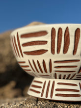 Load image into Gallery viewer, Alabaster Zulu Pedestal Bowl Planters - Brown Clay
