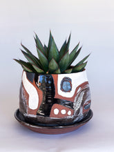 Load image into Gallery viewer, Large DesertScape Planter with Crackle - Brown Clay
