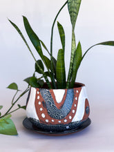 Load image into Gallery viewer, Medium DesertScape Planter with Crackle - Brown Clay
