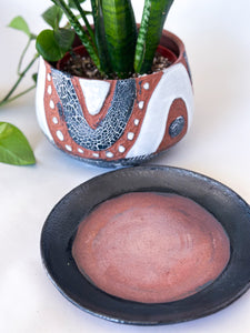 Medium DesertScape Planter with Crackle - Brown Clay