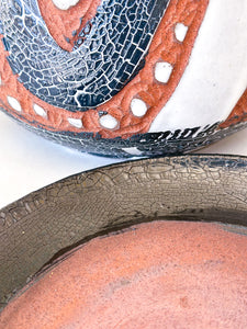 Medium DesertScape Planter with Crackle - Brown Clay