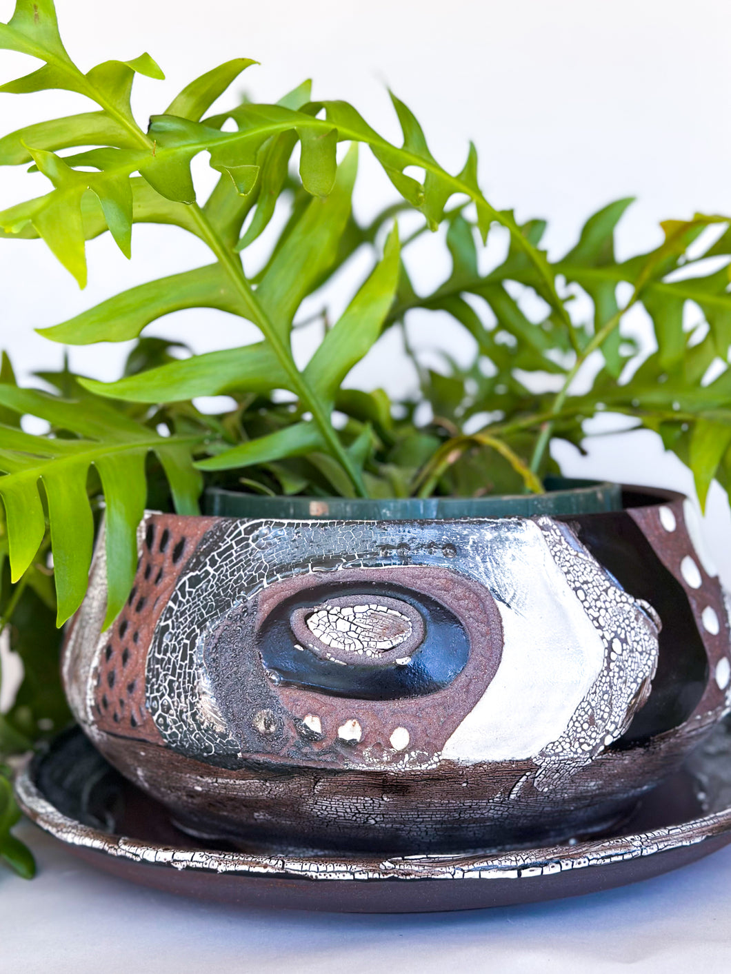 XL DesertScape Planter with Crackle - Brown Clay