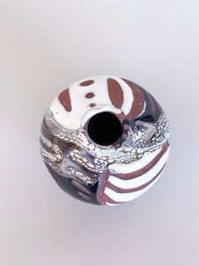 Small DesertScape Bud Vase Crackle- Brown Clay