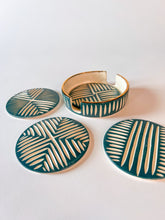 Load image into Gallery viewer, Midnight Cyan Coaster Set- Made to Order
